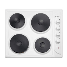 Haden Electric Hob 60cm with 4 Solid Plate Burners, White Electric