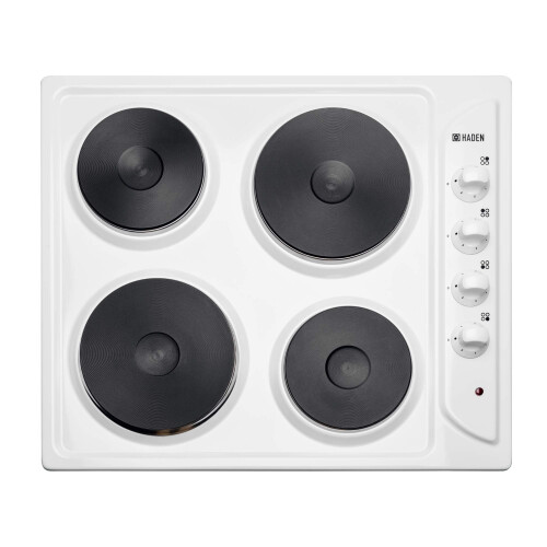 Haden Haden Electric Hob 60cm with 4 Solid Plate Burners, White Electric