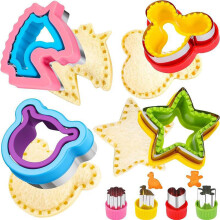 Sandwich Cutter Set for Kids, 8Piece Animal Shapes, ChildSafe Bread and Vegetable Cutters