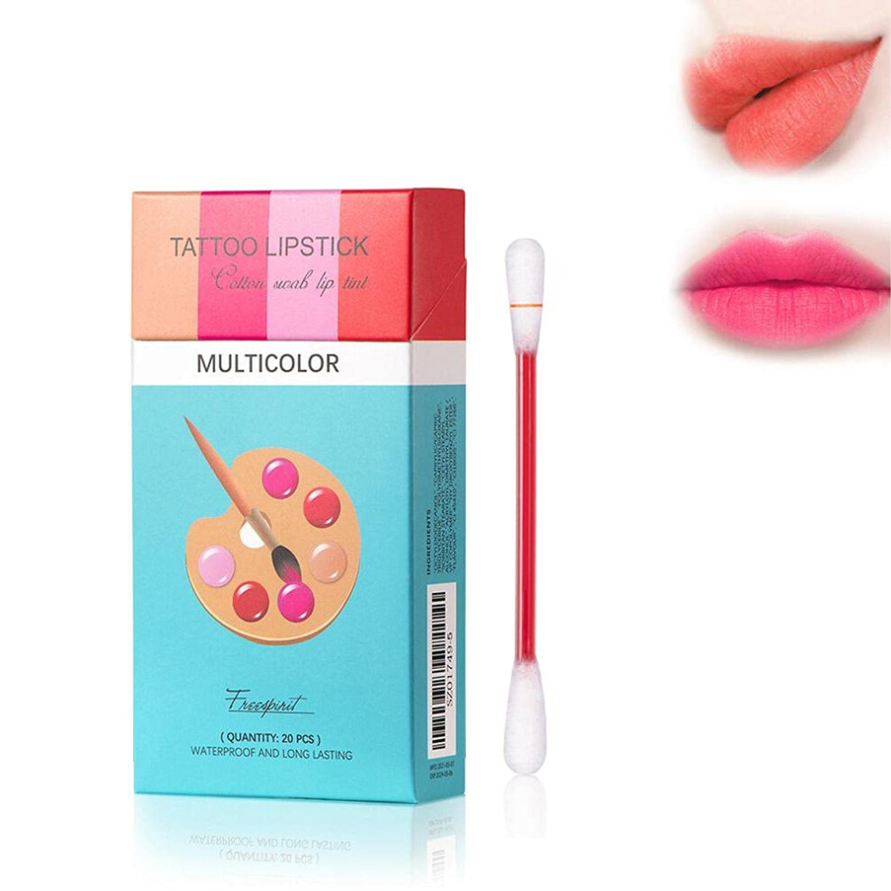 20 Pcs Liquid Lip Gloss Velvet Moisturizing Long Lasting with Cotton Swab Applicators Travel Set