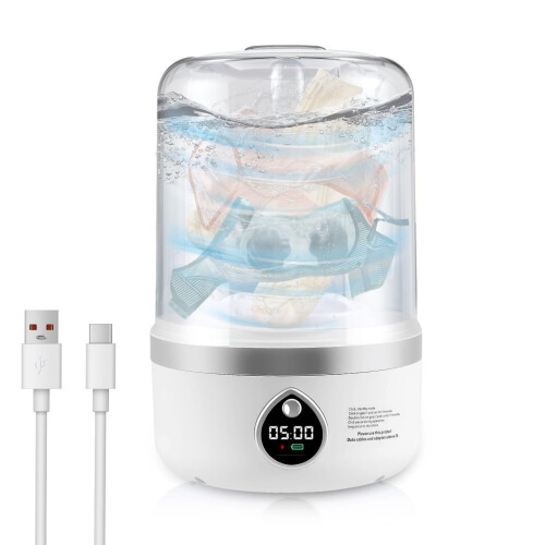 Portable Washing Machine, 1.5L Capacity 3600MH Wireless Rechargeable