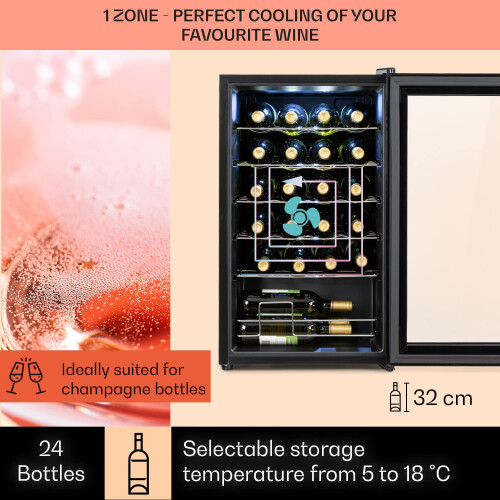 Klarstein Free-standing Wine Cooler Fridge, Single Zone Wine Fridge 2
