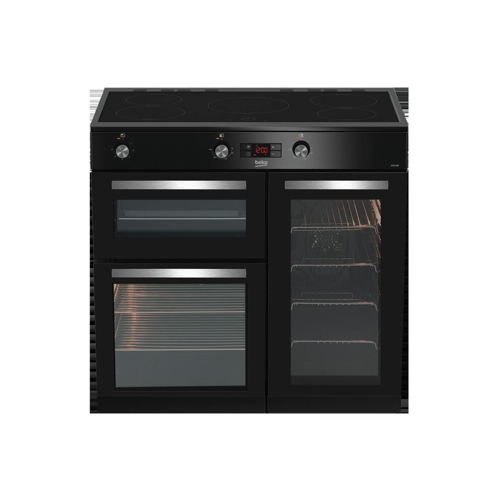 Beko 90Cm Electric Range Cooker With Induction Hob - Black