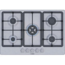 Bosch, Series 4, PGQ7B5K90 75cm Gas Hob with 5 burners, 3.3kW Wok, 3