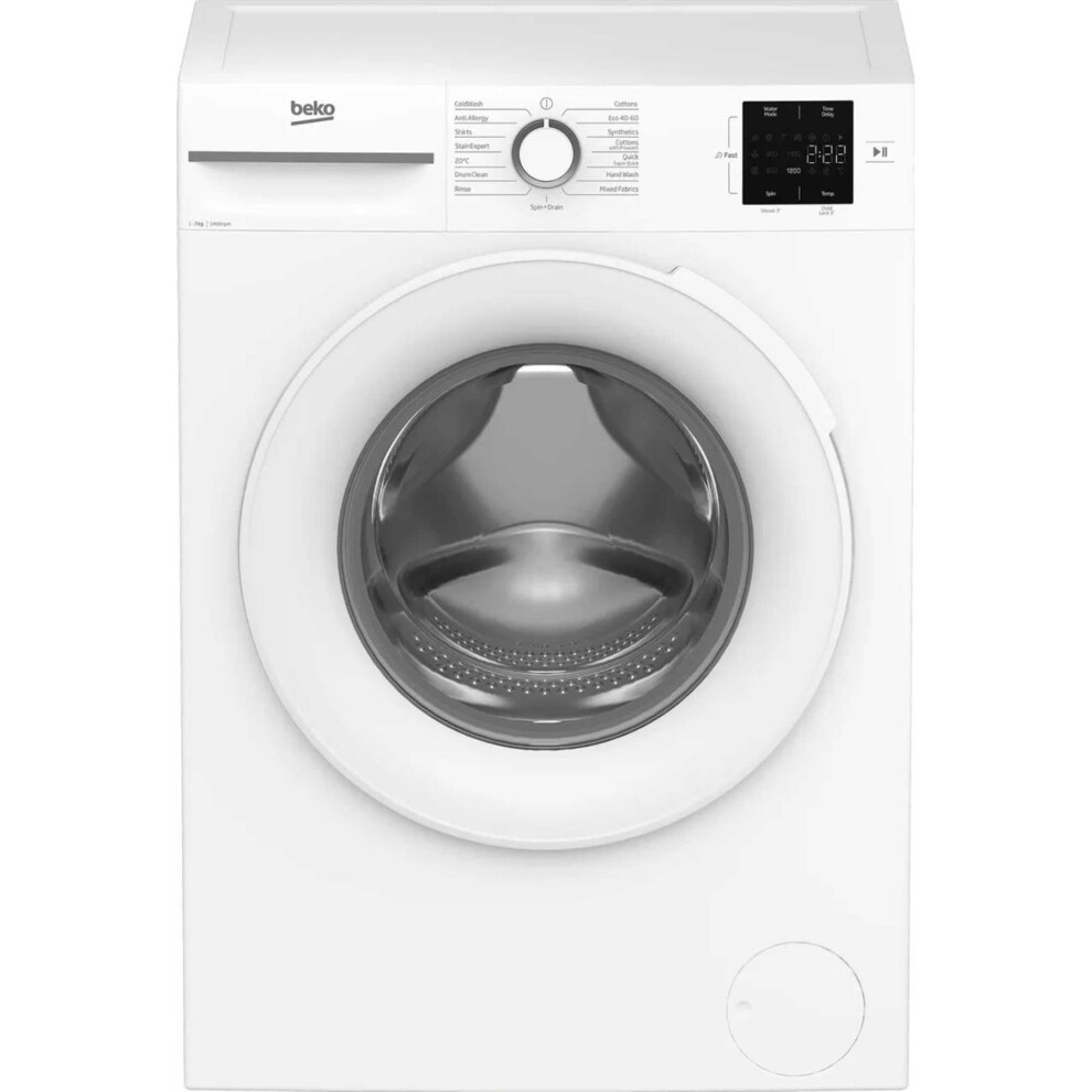 Beko Bm1wt3741w Freestanding Washing Machine, 7Kg Load, 1400Rpm,