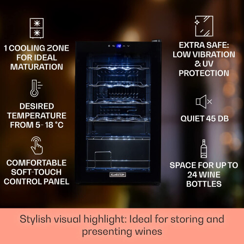 Klarstein Free-standing Wine Cooler Fridge, Single Zone Wine Fridge 1