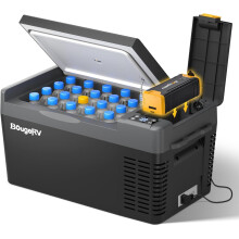 BougeRV CRPRO 20L 12/24V Car Fridge and 277Wh Battery for Camping