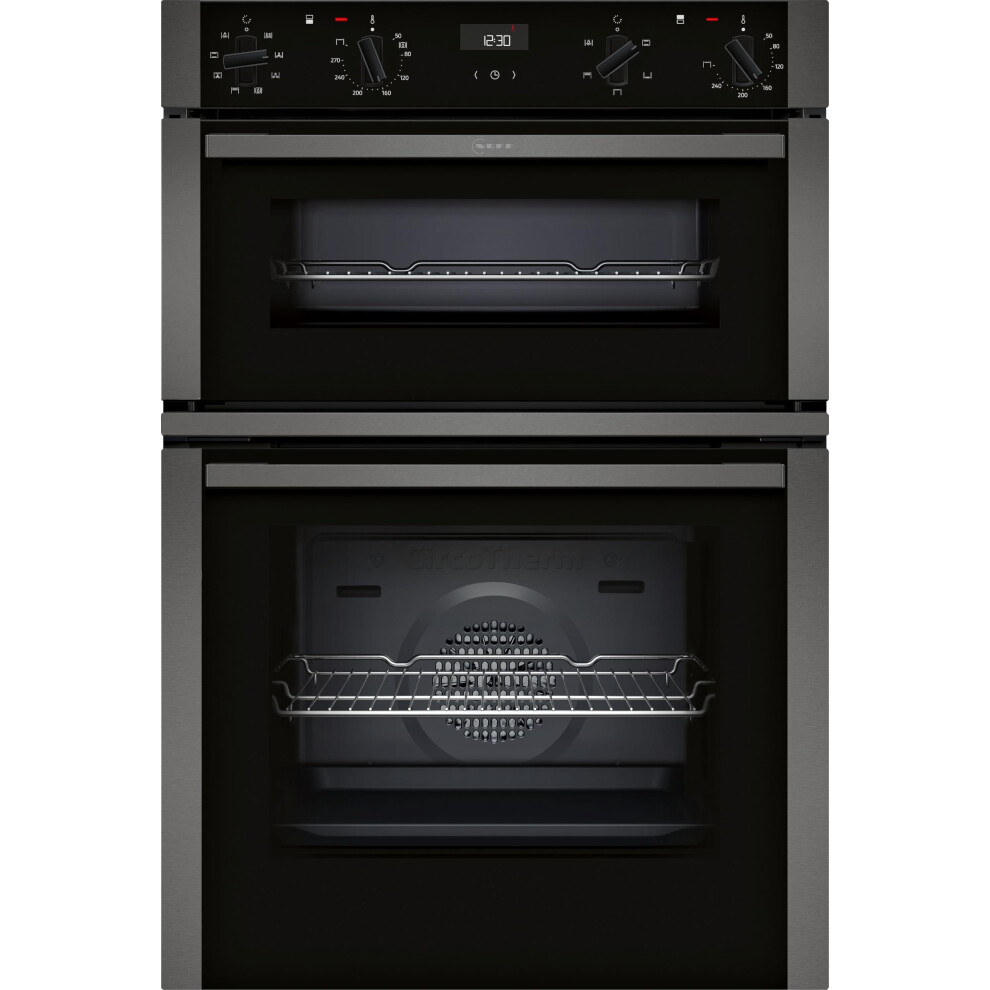Neff , N50, U1ace2ag3b, 60Cm Built-In Double Oven With Circotherm,