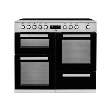 Beko Freestanding 100cm double oven range cooker Stainless Steel