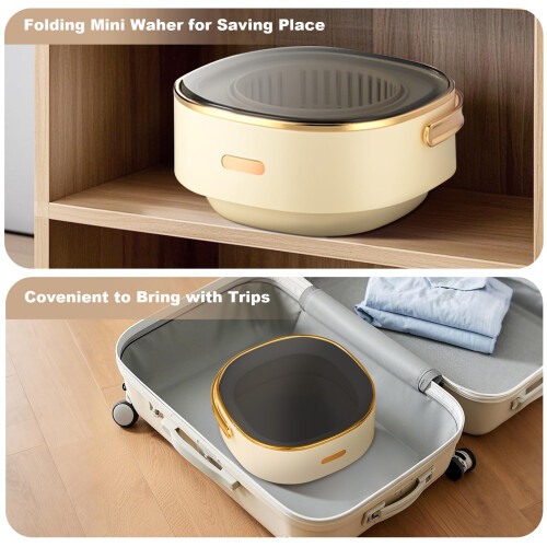 Portable Washing Machine, 16L 2KG Mini Foldable Washer and Spin Dryer 2