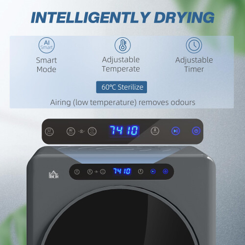 Homcom HOMCOM 4kg Vented Tumble Dryer, 1000W Compact Freestanding Front 2