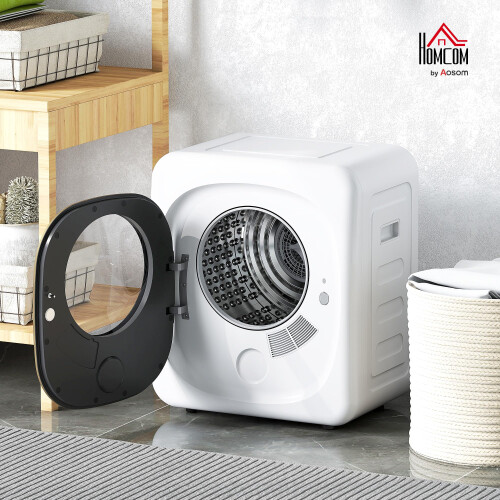 Homcom HOMCOM 4kg Vented Tumble Dryer, 800W Compact Freestanding Front 1