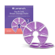 Lansinoh Hot & Cold Breast Therapy Gel Pads - 2 Pack with Soft Covers - Breastfeeding Compress - Helps Relieve discomfort from Common