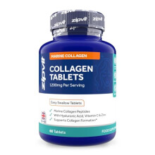 Zipvit Marine Collagen 1200mg Tablets with Hyaluronic Acid, Vitamin C, and Zinc. High Strength Type 1 Collagen for Men and Women, Supports
