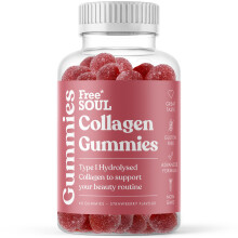Collagen Gummies by Free Soul | High Strength Marine Collagen Supplement | Advanced Superior Type 1 Hydrolysed Collagen Peptides | Triple