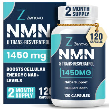 120 Capsules NAD Supplements | 1450MG NMN and Trans-resveratrol Enhanced with Black Pepper for max Absorption | NAD+ Booster for Anti Aging
