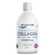 Reverse Life Marine Collagen + Green Tea Liquid Supplement Drink High-Strength 10,000mg Hydrolysed Peptide Infused with Vitamin, C, D,