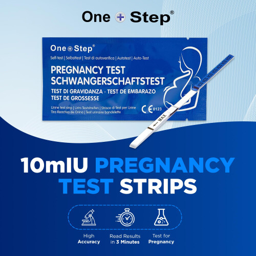 One Step 5 x Highly Sensitive 10mIU Pregnancy Test Strips (Tests up to 6 Days Earlier) 1