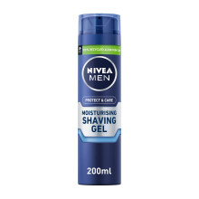 NIVEA MEN Protect & Care - Moisturising Men Shaving Gel - Beard Care - Enriched With Aloe Vera & Pro-Vitamin B5 - Smooth Glide & Close