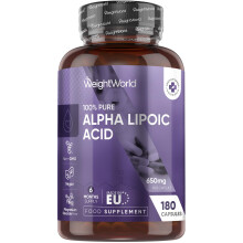 Alpha Lipoic Acid 650mg - 180 Capsules - 6 Months Supply - 1 Capsule a Day - Vegan ALA Supplement - Non-GMO & Magnesium Stearate-Free - No