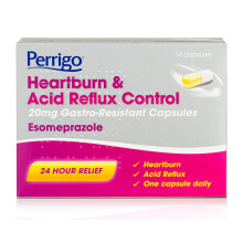 Esomeprazole 20mg Heartburn & Acid Reflux Control 14 Capsules - 24 Hour Relief with Pill Box