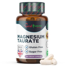 Best Immune, Magnesium Taurate 500mg Supplement - Strength Balanced Formula for Absorption, Bioavailability, Support Energy & Muscle