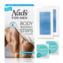 Nad's For Men Ready to Use Body Wax Strips, Wax Strips Men, Mens Hair Removal, Includes 20 Waxing Strips & 2 Post Wax Calming Oil Wipes, 20