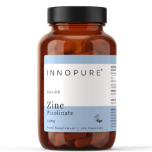 INNOPURE Zinc Picolinate Capsules, Pure-Fill (No Fillers or Binders) 25mg Elemental Zinc Supplements, Vegan Society Approved, 120 Capsules,