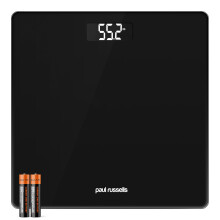 paul russells Digital Bathroom Scales for Body Weight, Glass Weighing Scale, High Precision Sensors Accurate Weight Machine, Batteries