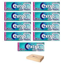 Extra Chewing Gum 9 x Sugar Free Selection Fresh Cool Breeze Little Moments of Refreshment - Sold by VR Angle