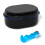 Denture Bath Box and Denture Brush Denture&Retainer Set, Denture Case with Mirror (Black) 1
