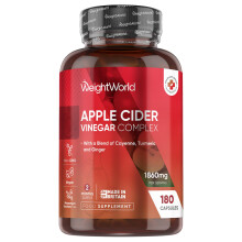 Apple Cider Vinegar Capsules 1860mg - 2 Months Supply - 180 Capsules - 4 Probiotic Strains (2 Billion CFUs) - with Cayenne Pepper, Turmeric