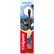 Colgate Kids Battery Batman Extra Soft Bristles Toothbrush, 3+ Years, with Sonic Vibrating Bristles to Remove More Plaque and Slim Easy to