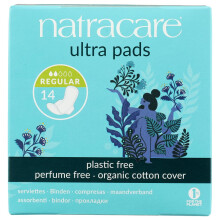 Natracare Natural Ultra Pads Regular with Wings, Organic Cotton Cover for Sensitive Skin | 14 x 3 Packs (42 Pads)