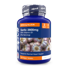 Zipvit Garlic Tablets 2800mg, High Strength Garlic Supplement with Vitamin B1, Provides Allicin & Alliin, Supports Heart Health, 2 a Day, 3