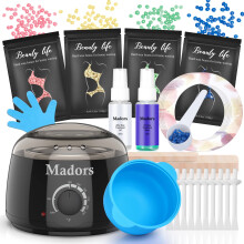 Madors Waxing Kit for Women Heating Ring Wax Warmer Wax Kit for Hair Removal Intelligent Temperature Control Wax Machine with Hard Wax