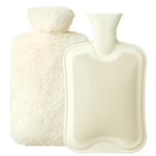 Hot Water Bottle With Cover, 2L Rubber Hot Water Bag With Soft Cover (2 Liter), For Cramps, Compress Pain Relief, Removable Hot Cold Pack,