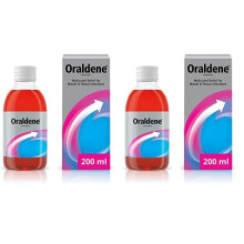 Oraldene Mouthwash | Use at First Sign of Sore Throat | Medicated Mouthwash - Sore Throat Treatment for Adults | 200ml (Pack of 2)