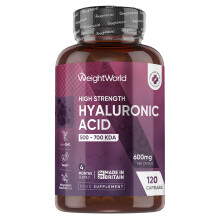 Hyaluronic Acid Supplement 600mg (500-700 KDA) - 1 per Day - 120 High Strength Capsules - 4 Months Supply - Non-GMO, Vegan-Friendly &