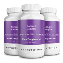 Hey Nutrition Collagen Complex Hyaluronic Acid & Sea Kelp Vitamin E, C, Biotin - Healthy Nails, Skin, Hair Joints Metabolism - Type 1