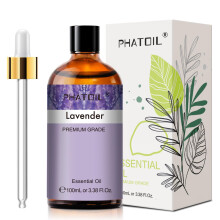 PHATOIL Lavender Essential Oil 100ml, 100% Natural & Pure Premium Graded Lavender Essential Oils for Diffusers, Humidifiers, Aromatherapy,