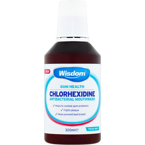 Wisdom Chlorhexidine Alcohol Mouthwash - Mint (2 x 300ml Bottles)