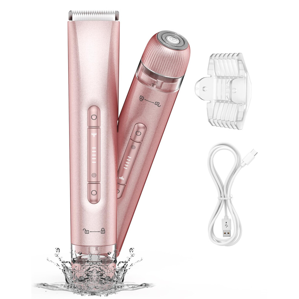 Bikini Trimmer Women Lady Shavers for Women 2 in 1 Facial Hair Remover Painless Body Hair Trimmer for Face Legs Underarm Electric Shavers-image-OPC-PQTJPFZ-NEW