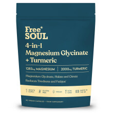 Magnesium Glycinate + Turmeric 4-in-1 Complex | Triple-Strength Magnesium Supplements with 1283mg, Bisglycinate, Citrate, Malate & 2000mg