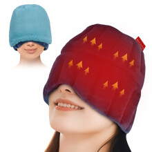 Comfytemp Migraine Relief Cap for Headache, Microwaveable Face Eyes Mask Heat Pad for Migraine Relief, Warm Compress for Tension Headache,