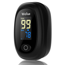 Wellue Pulse Oximeter, Blood Oxygen Monitor Finger, Fingertip Pulse Oximeter for Adult Child Kids, SP O2 PI Level and Heart Rate Monitor,