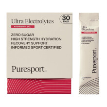 Puresport Ultra Electrolytes Hydration Raspberry Salt (30 Pack) | High Performance Sugar Free Electrolytes Powder | 1000mg of Sodium |