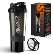 Roe Tenpo Protein Shaker Bottle 500ml with Extra Compartment | BPA-Free Protein Bottle Shaker for Protein Shakes | Leak Proof & Dishwasher