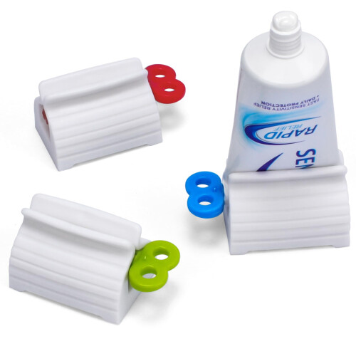 Alyvisun Toothpaste Squeezer, 3-Pack Plastic Toothpaste Roller Tube Squeezer, Toothpaste Dispenser for Paint, Hand Cream, Ketchup, and