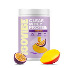 Isovibe Clear Whey Protein Powder Tropical (20 Servings) Mango & Passion Fruit Flavour Protein Water | Zero Added Sugar | High Protein 20g
